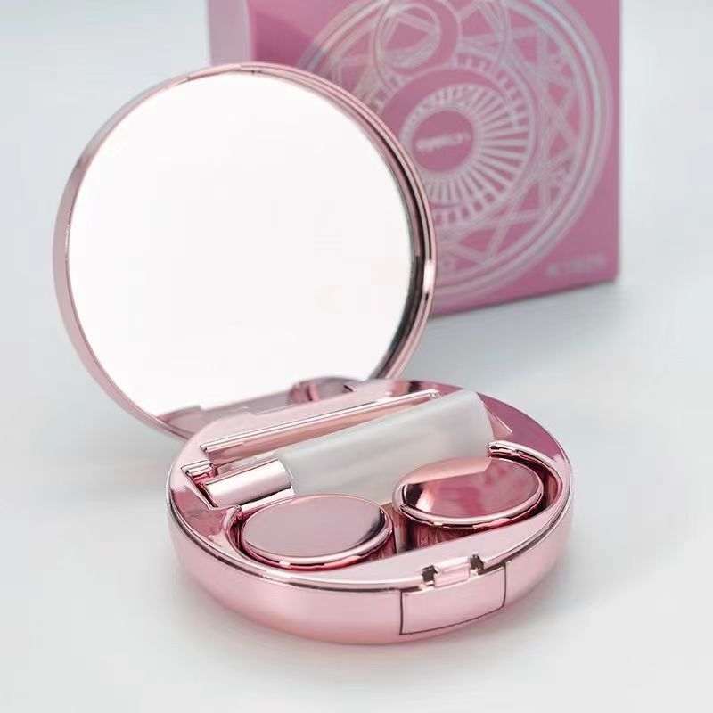 Luxury Glitter Contact Lens Case with Mirror | Portable Travel Lens Box Kit with Tweezer, Applicator, Solution Bottle & Left-Right Marking