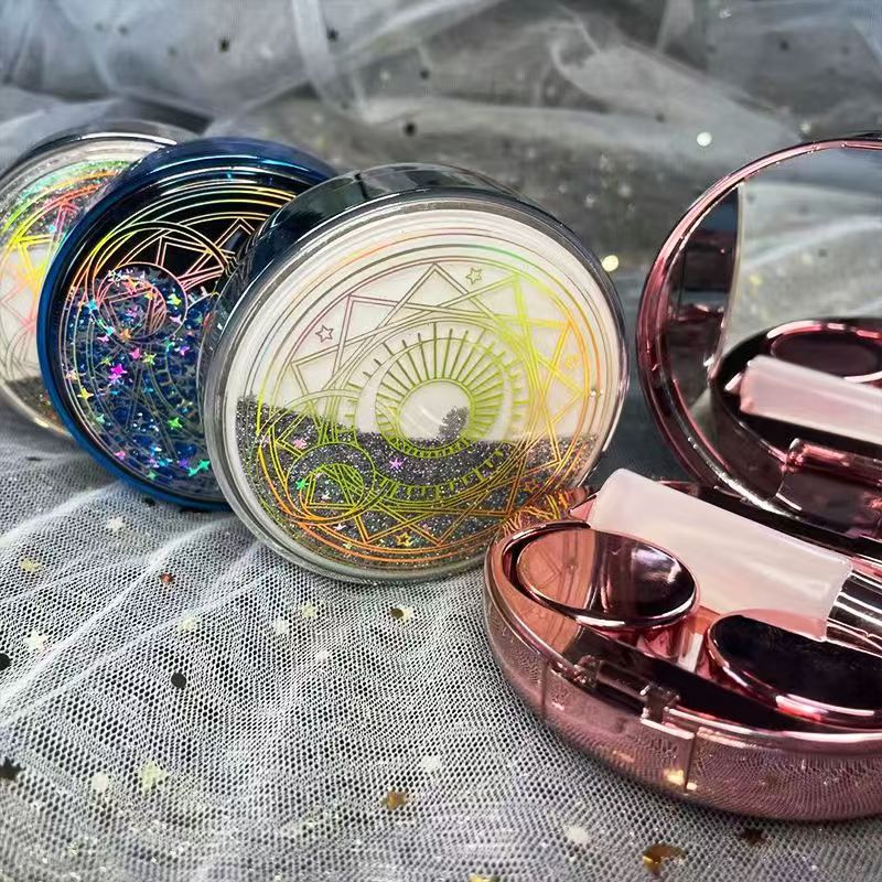 Luxury Glitter Contact Lens Case with Mirror | Portable Travel Lens Box Kit with Tweezer, Applicator, Solution Bottle & Left-Right Marking